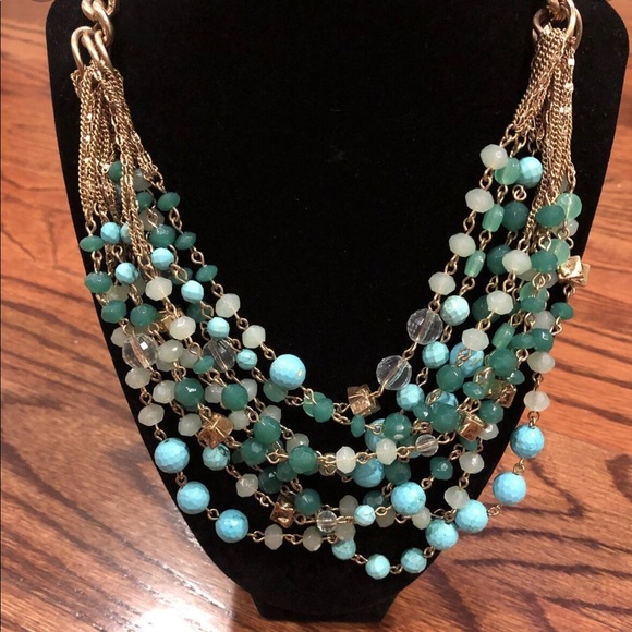 Stella and Dot Maldives Necklace - Blue/Teal/Green - Picture 1 of 5